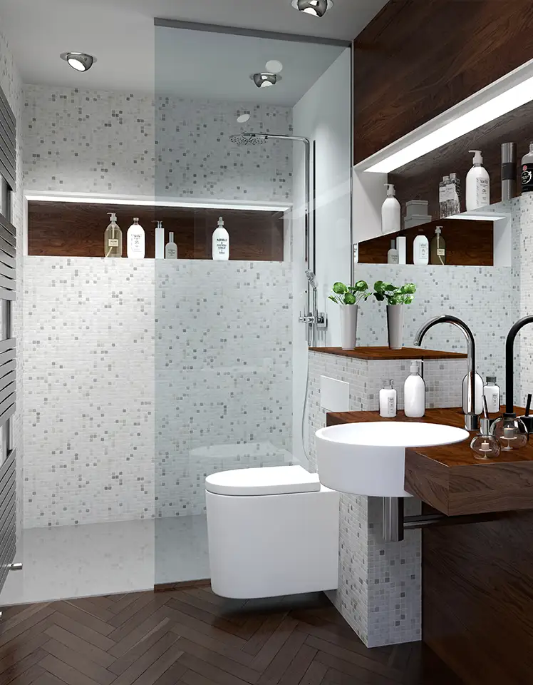 Kompaktes kleines Badezimmer
